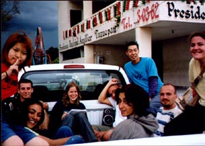 Using the special Quecholac Workcamp Taxi :)